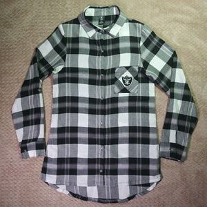 Women's Oakland Raiders Black Flannel Sleepwear